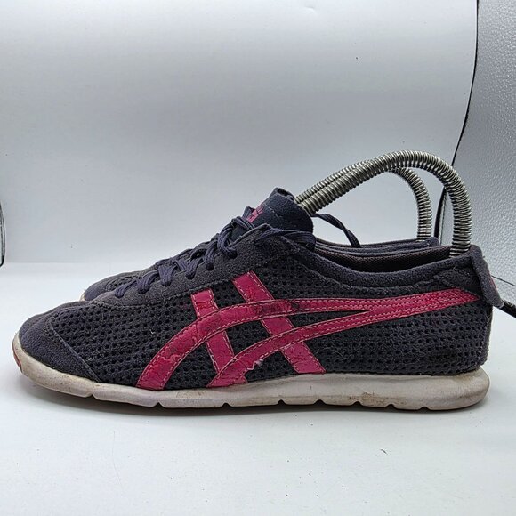 Asics Onitsuka Tiger Rio Runner Low Top Trainers Womens Size 7 Black Pink Shoes - Picture 13 of 13